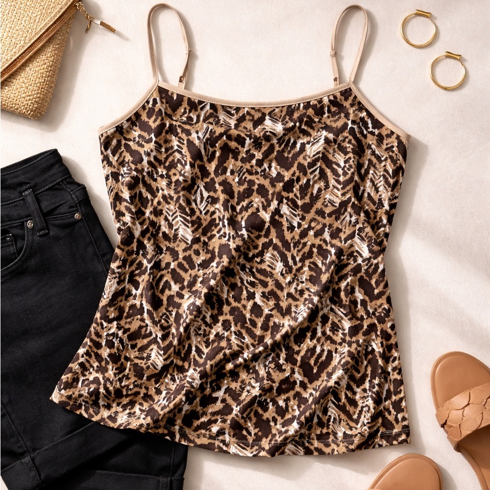 George Leopard Print Cami Tank Top XXL Size 20 Stretchy